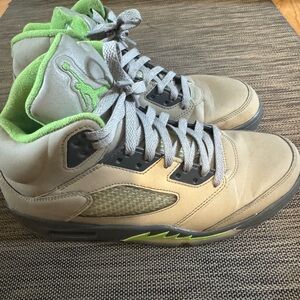 Jordan Sneakers with Gray and Green Soles